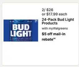 Walgreens 24-Pack Bud Light Products offer