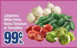 Jewel-Osco Jalapeños, White Onion, Roma Tomatoes or Tomatillos offer