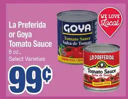 Jewel-Osco La Preferida or Goya Tomato Sauce offer
