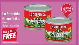 Jewel-Osco La Preferida Green Chiles offer