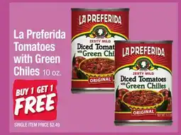 Jewel-Osco La Preferida Tomatoes with Green Chiles offer