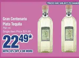 Jewel-Osco Gran Centenario Plata Tequila offer