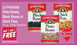 Jewel-Osco La Preferida Pinto Beans, Black Beans or Chick Peas offer