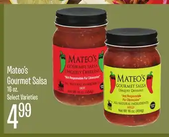 Jewel-Osco Mateo's Gourmet Salsa offer