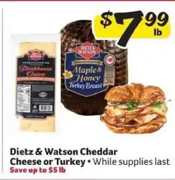 Winn Dixie Dietz & Watson Cheddar Cheese or Turkey offer