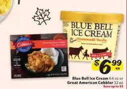 Winn Dixie Blue Bell Ice Cream or Great American Cobbler offer