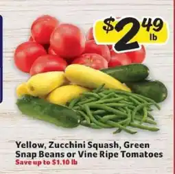 Winn Dixie Yellow, Zucchini Squash, Green Snap Beans or Vine Ripe Tomatoes offer