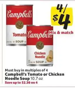 Winn Dixie Campbell's Tomato or Chicken Noodle Soup offer