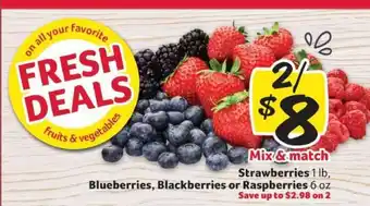 Winn Dixie Strawberries, Blueberries, Blackberries or Raspberries offer