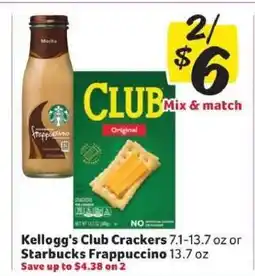 Winn Dixie Kellogg's Club Crackers or Starbucks Frappuccino offer