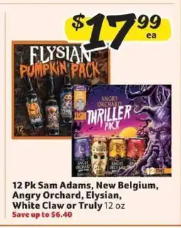 Winn Dixie 12 Pk Sam Adams, New Belgium, Angry Orchard, Elysian, White Claw or Truly offer