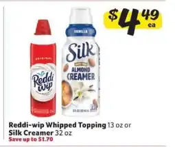 Winn Dixie Reddi-wip Whipped Topping or Silk Creamer offer