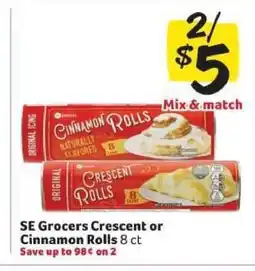 Winn Dixie SE Grocers Crescent or Cinnamon Rolls offer