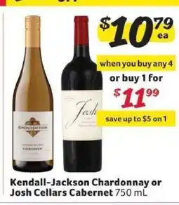 Winn Dixie Kendall-Jackson Chardonnay or Josh Cellars Cabernet offer
