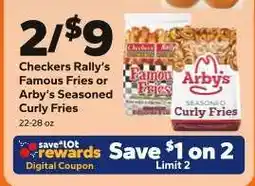 Save a Lot Checkers Rally's Famous Fries or Arby's Seasoned Curly Fries offer