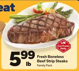 Save a Lot Fresh Boneless Beef Strip Steaks offer