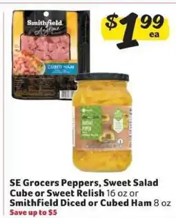 Winn Dixie SE Grocers Peppers, Sweet Salad Cube or Sweet Relish / Smithfield Diced or Cubed Ham offer