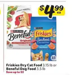 Winn Dixie Friskies Dry Cat Food or Beneful Dog Food offer