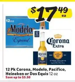 Winn Dixie 12 Pk Corona, Modelo, Pacifico, Heineken or Dos Equis offer