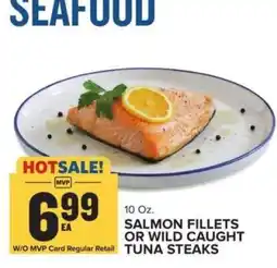 Food Lion Salmon Fillets or Wild Caught Tuna Steaks offer