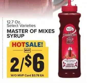 Food Lion MASTER OF MIXES SYRUP offer