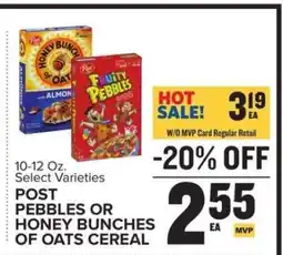 Food Lion Post Pebbles or Honey Bunches of Oats Cereal offer