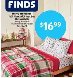 Aldi Merry Moments Full Flannel Sheet Set offer