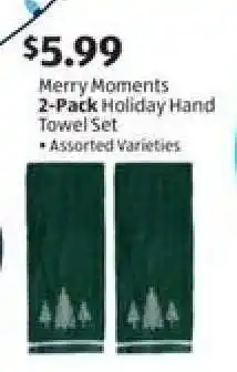 Aldi Merry Moments 2-Pack Holiday Hand Towel Set offer