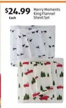 Aldi Merry Moments King Flannel Sheet Set offer