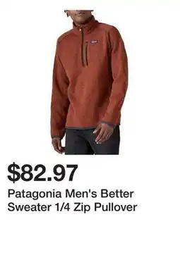 Dick's Sporting Goods Patagonia Men's Better Sweater 1/4 Zip Pullover offer