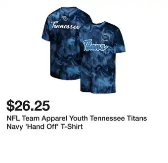 Dick's Sporting Goods NFL Team Apparel Youth Tennessee Titans Navy 'Hand Off' T-Shirt offer