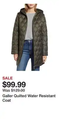 Nordstrom Galler Quilted Water Resistant Coat offer