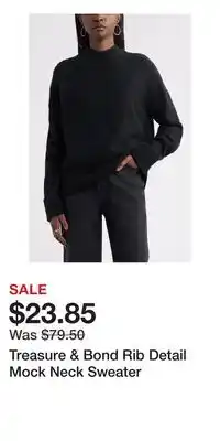 Nordstrom Treasure & Bond Rib Detail Mock Neck Sweater offer