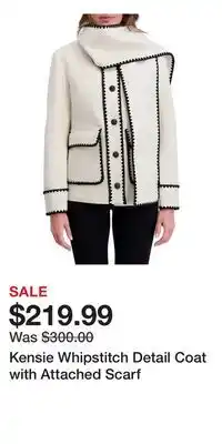 Nordstrom Kensie Whipstitch Detail Coat with Attached Scarf offer