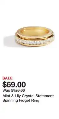 Nordstrom Mint & Lily Crystal Statement Spinning Fidget Ring offer