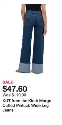 Nordstrom KUT from the Kloth Margo Cuffed Pintuck Wide Leg Jeans offer