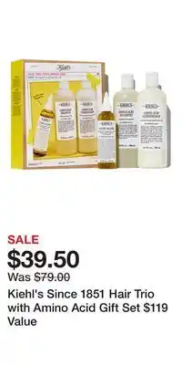 Nordstrom Kiehl's Since 1851 Hair Trio with Amino Acid Gift Set $119 Value offer