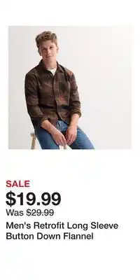 Kohl's Men's Retrofit Long Sleeve Button Down Flannel offer