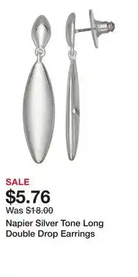 Kohl's Napier Silver Tone Long Double Drop Earrings offer