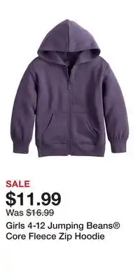Kohl's Girls 4-12 Jumping Beans Core Fleece Zip Hoodie offer