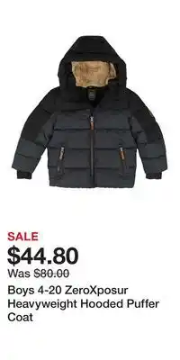 Kohl's Boys 4-20 ZeroXposur Heavyweight Hooded Puffer Coat offer