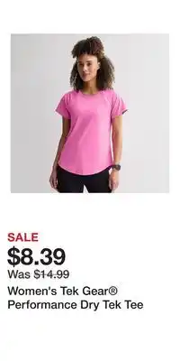 Kohl's Women's Tek Gear Performance Dry Tek Tee offer