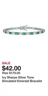 Kohl's Ivy Sharpe Silver Tone Simulated Emerald Bracelet offer