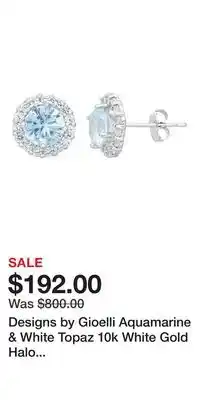 Kohl's Designs by Gioelli Aquamarine & White Topaz 10k White Gold Halo Stud Earrings offer