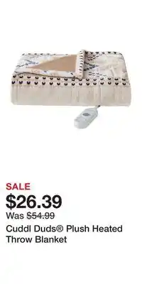 Kohl's Cuddl Duds Plush Heated Throw Blanket offer