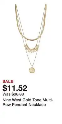 Kohl's Nine West Gold Tone Multi-Row Pendant Necklace offer