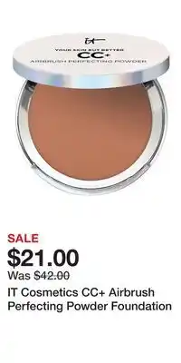 Kohl's IT Cosmetics CC+ Airbrush Perfecting Powder Foundation offer