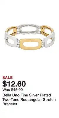Kohl's Bella Uno Fine Silver Plated Two-Tone Rectangular Stretch Bracelet offer