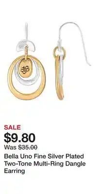 Kohl's Bella Uno Fine Silver Plated Two-Tone Multi-Ring Dangle Earring offer