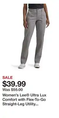 Kohl's Women's Lee Ultra Lux Comfort with Flex-To-Go Straight-Leg Utility Pants offer
